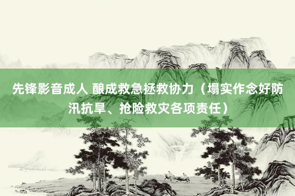 先锋影音成人 酿成救急拯救协力（塌实作念好防汛抗旱、抢险救灾各项责任）