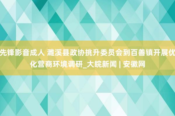 先锋影音成人 濉溪县政协挑升委员会到百善镇开展优化营商环境调研_大皖新闻 | 安徽网