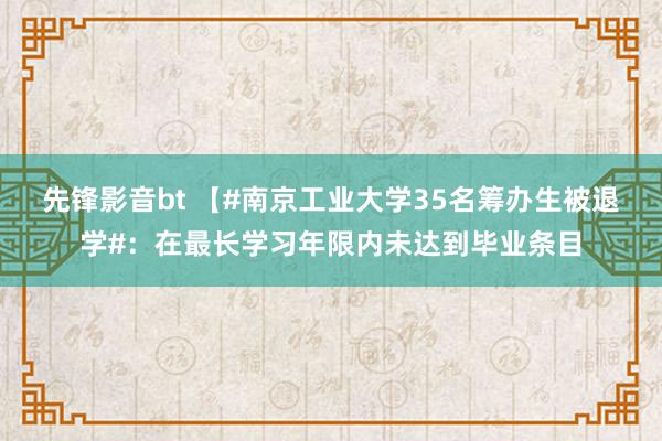 先锋影音bt 【#南京工业大学35名筹办生被退学#：在最长学习年限内未达到毕业条目