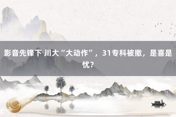 影音先锋下 川大“大动作”，31专科被撤，是喜是忧？