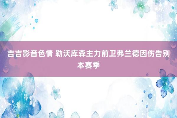 吉吉影音色情 勒沃库森主力前卫弗兰德因伤告别本赛季