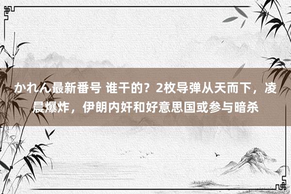 かれん最新番号 谁干的？2枚导弹从天而下，凌晨爆炸，伊朗内奸和好意思国或参与暗杀