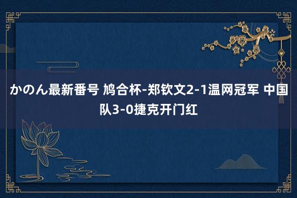 かのん最新番号 鸠合杯-郑钦文2-1温网冠军 中国队3-0捷克开门红