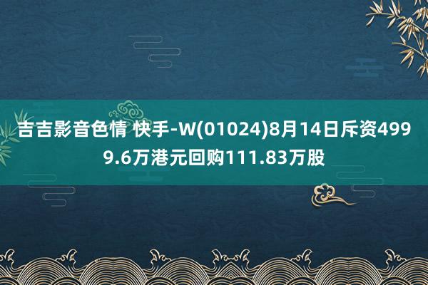 吉吉影音色情 快手-W(01024)8月14日斥资4999.6万港元回购111.83万股