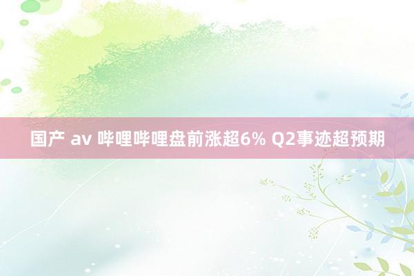 国产 av 哔哩哔哩盘前涨超6% Q2事迹超预期