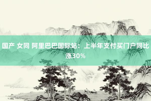 国产 女同 阿里巴巴国际站：上半年支付买门户同比涨30%