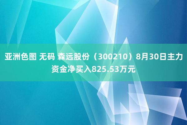 亚洲色图 无码 森远股份（300210）8月30日主力资金净买入825.53万元