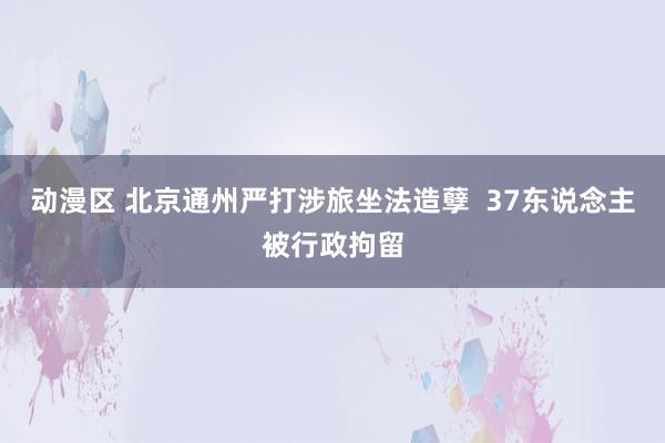 动漫区 北京通州严打涉旅坐法造孽  37东说念主被行政拘留