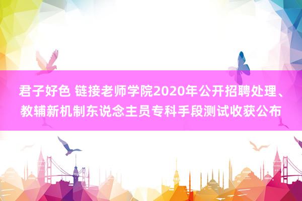 君子好色 链接老师学院2020年公开招聘处理、教辅新机制东说念主员专科手段测试收获公布