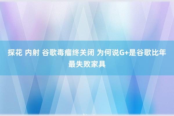 探花 内射 谷歌毒瘤终关闭 为何说G+是谷歌比年最失败家具