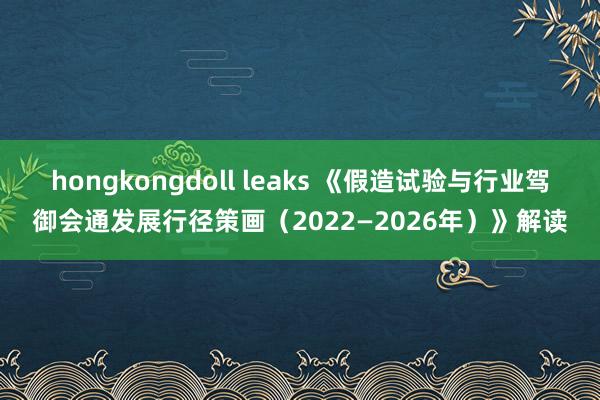 hongkongdoll leaks 《假造试验与行业驾御会通发展行径策画（2022—2026年）》解读