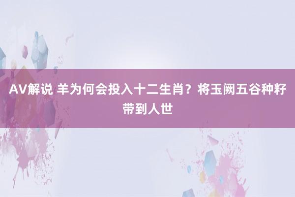 AV解说 羊为何会投入十二生肖？将玉阙五谷种籽带到人世